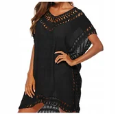 Bluzki damskie - TUNIKA SUKIENKA PLAŻOWA NA LATO PAREO PLAŻOWE NARZUTKA NA PLAŻĘ BOHO KOLORY - miniaturka - grafika 1