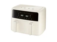 Frytkownice - SILVERCREST Podwójna frytkownica beztłuszczowa Air Fryer retro 2600 W 2x 435 l kremowa - miniaturka - grafika 1