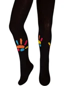 Rajstopy - Dziecięce rajstopy z nadrukiem czarne Milusie r.116/122 - miniaturka - grafika 1