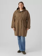 Płaszcze damskie - Vero Moda Curve Płaszcz przejściowy 10287156 Brązowy Regular Fit - miniaturka - grafika 1