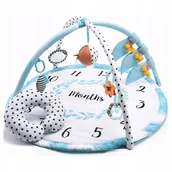 Maty edukacyjne - Mata Interaktywna Edukacyjna Duża Miękka 9W1 Dla Niemowląt + Poduszka - miniaturka - grafika 1