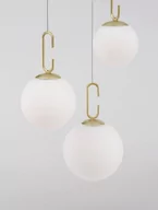 Lampy sufitowe - Złota lampa wisząca LE42758 szklane kule LED 25,8W balls - miniaturka - grafika 1