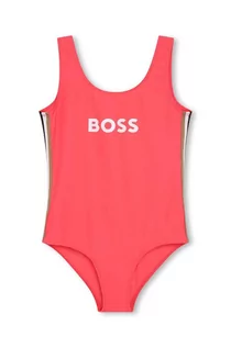 Stroje kąpielowe dla dziewczynek - BOSS jednoczęściowy strój kąpielowy dziecięcy kolor czerwony - Boss - grafika 1