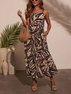 Sukienki - Milan Kiss Sukienka w kolorze czarno-beżowym - miniaturka - grafika 1