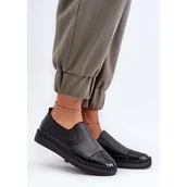 Półbuty damskie - S. BARSKI Półbuty damskie S.Barski Black czarne - miniaturka - grafika 1