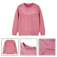 Bluzy dla dziewczynek - Bluza dziecięca - z aksamitną wstawką - malinowa - 140 - Bluza Dla Dziecka - miniaturka - grafika 1