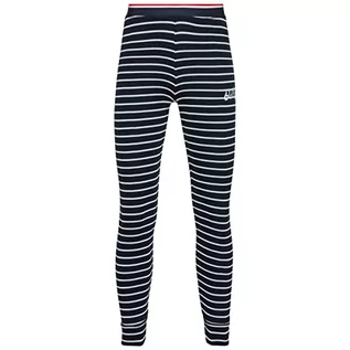 Legginsy - ODLO Unisex dziecięce legginsy Bl Bottom Long Active Warm Originals Eco Kids Stripes wielokolorowa Dark Sapphire - Silver Grey 152 159429 - grafika 1