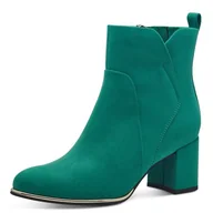 Botki damskie - MARCO TOZZI Botki 2-25095-41, Modne buty damskie, Emerald Green, 38 EU, Zielona, 38 EU - miniaturka - grafika 1