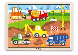 VIGA brak 51463 Puzzle na podkładce 24 elementy - na budowie 6934510514631 - Puzzle - miniaturka - grafika 1