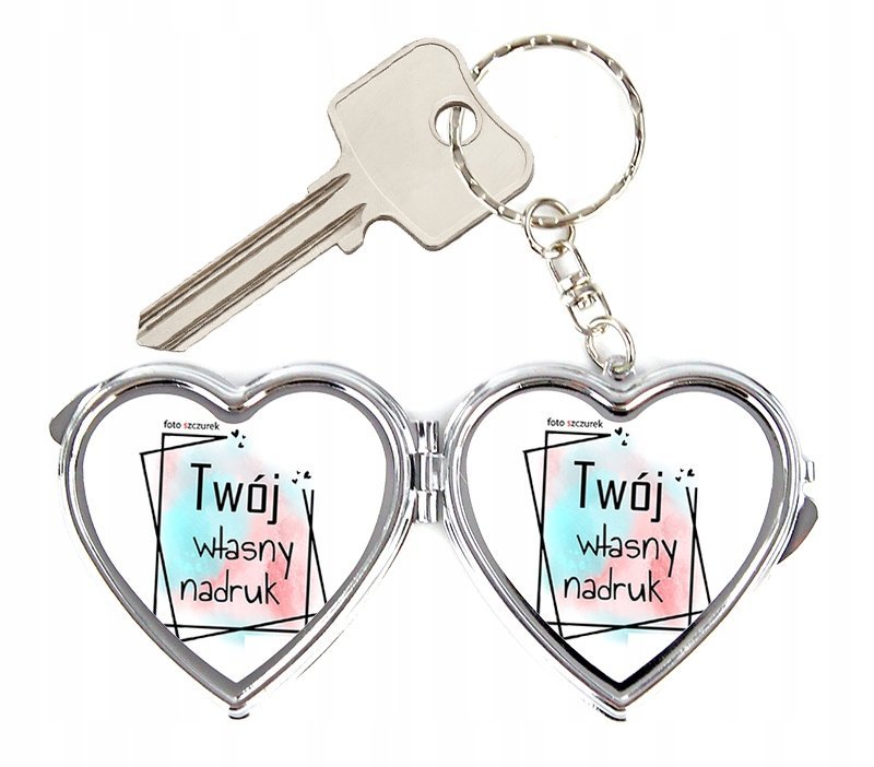 BRELOK DO KLUCZY LUSTERKO Z WŁASNYM FOTO NADRUKIEM ZDJĘCIEM na prezent