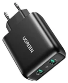 Ładowarki do telefonów - Ugreen 2xUSB-A 36W QC3.0 czarna CD161 - miniaturka - grafika 1
