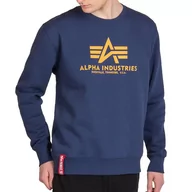 Bluzy sportowe męskie - Bluza Alpha Industries Basic Sweater 178302463 - granatowa - miniaturka - grafika 1