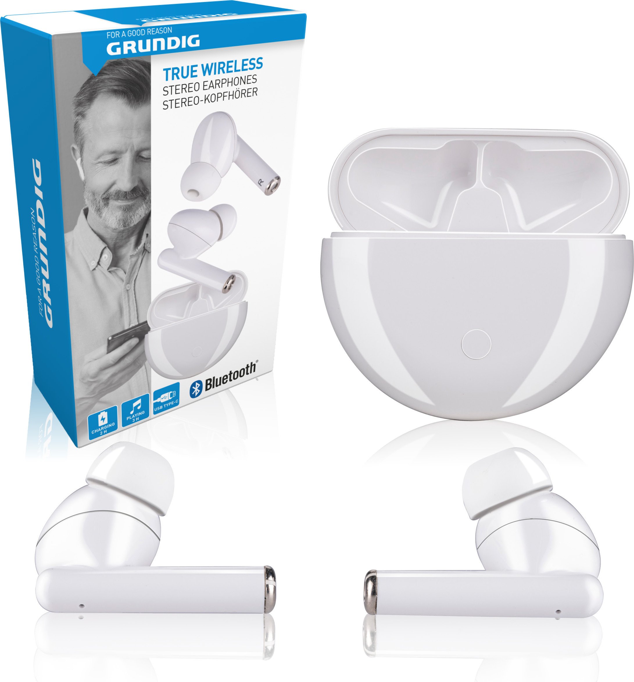Grundig Słuchawki douszne Bluetooth Białe