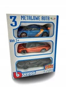 BBURAGO Zestaw 3 metalowych aut 1:43 3-pack 3129 - Samochody i pojazdy dla dzieci - miniaturka - grafika 1