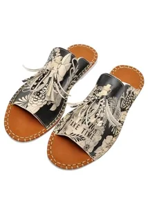 DOGO Kobiety Wegańska Skóra Czarne Sandały - Który Give Up Wzór-36, czarny, 36 EU - Moda i Uroda OUTLET - miniaturka - grafika 1