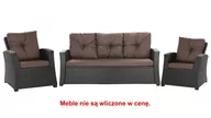 Poduszki ogrodowe - Komplet Poduszek Ogrodowych Na Meble Z Rattanu; Zestaw 5- Osobowy: Kanapa+ Fotele (2Szt.)/ Wodoodporne Pikowane Poduszki Ogrodowe, Kolor Brązowy - miniaturka - grafika 1