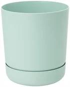 Donice - Doniczka okrągła Satina 13 z podstawką | Pudrowa mięta - miniaturka - grafika 1