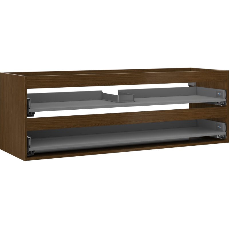 Mexen Box-A korpus szafki podumywalkowej 140 cm, 2 szuflady, orzech - 91AX0-1400-470-2-86