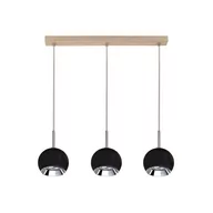 Lampy sufitowe - Spotlight Ball Wood lampa wisząca 3-punktowa dąb olejowany/czarny 5143374 5143374 - miniaturka - grafika 1