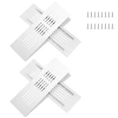 Kratki wentylacyjne - Aluminiowa kratka wentylacyjna ze śrubami do wentylacji szaf i pomieszczeń, 15 x 5 cm, biała, 4 sztuki - miniaturka - grafika 1