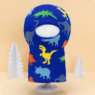 Czapki dla dzieci - TEMU 1 szt. Kolorowa Czapka z Szalikiem dla Chłopca Dinozaur, Dziany Kombinezon z Czapką, Ciepła Czapka, Strój Świąteczny, Aktywności na Zewnątrz, - miniaturka - grafika 1