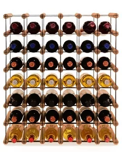 Regał Na Wino Stojak Na 42 Butelki Szklane/ Pet — Rw-8/ 6X7 — Brązowy Brązowy Metal + Drewno Rw-8-6X7-42_O_Br / Wamar-Sosenka - Stojaki na wino - miniaturka - grafika 1