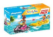 Figurki dla dzieci - Playmobil Family Fun 70906 Starter Pack Skuter wodny z bananową łodzią, od 4 lat 70906 - miniaturka - grafika 1