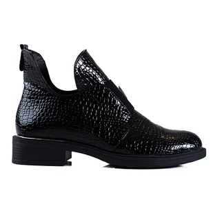 Botki damskie Vinceza na płaskim obcasie czarne - Botki damskie - miniaturka - grafika 1