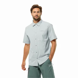 Męska koszula Jack Wolfskin NORBO S/S SHIRT M hedge green checks - M - Koszule męskie - miniaturka - grafika 1