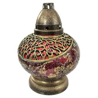 Lampiony i znicze - Znicz Witraż Kulka czerwono-złoty Ilumini - miniaturka - grafika 1