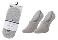 Skarpetki damskie - TOMMY HILFIGER DAMSKIE STOPKI MOKASYNY 2P GRAY 383024001 758 - Rozmiar: 35-38 - miniaturka - grafika 1