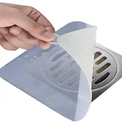 Korki do umywalek - (Mały rozmiar 12 cm x 12 cm) Szary, 1 sztuka, silikonowy korek spustowy odporny na zapachy, silikonowa pokrywa odpływu, pokrywa odporna na zapachy i - miniaturka - grafika 1