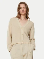 Swetry damskie - Marc O'Polo Kardigan 406 6059 61259 Beżowy Regular Fit - miniaturka - grafika 1