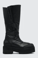 Kozaki damskie - Tommy Jeans kozaki TJW LONG SHAFT BIKER BOOT damskie kolor czarny na płaskim obcasie lekko ocieplone EN0EN02376 - miniaturka - grafika 1