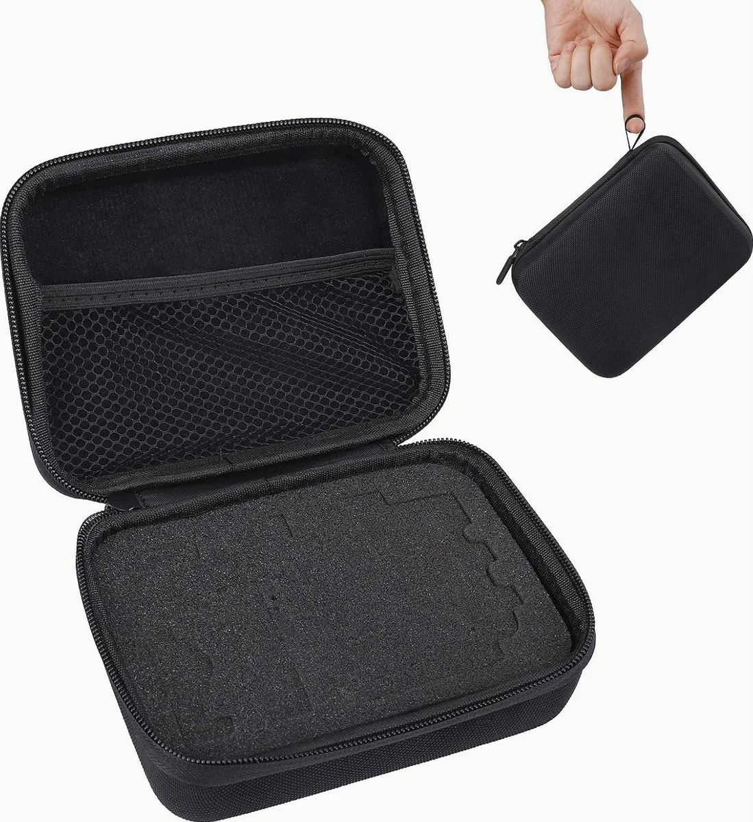 ETUI 17X12.5X7CM CZARNE SZTYWNE PRZENOŚNE POKROWIEC TORBA ORGANIZER