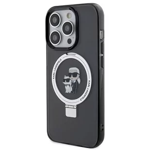 Karl Lagerfeld KLHMP15XHMRSKCK iPhone 15 Pro Max 6.7" czarny/black hardcase Ring Stand Karl&Choupettte MagSafe - Etui i futerały do telefonów - miniaturka - grafika 2