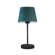 Lampy stojące - Czarna Lampa Stołowa Z Miękkim Abażurem Siena Velur, Zieleń Butelkowa - miniaturka - grafika 1