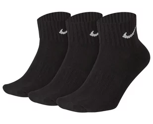 Skarpety NIKE Męskie 3-PAK CUSHION QUARTER Czarne - Skarpetki damskie - miniaturka - grafika 1