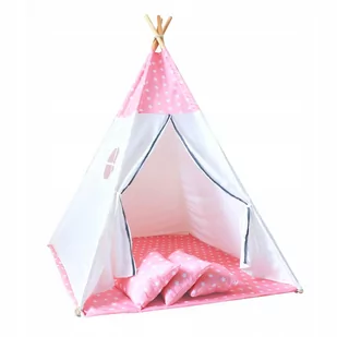 4iQ Różowy Namiot Tipi Dla Dzieci Gwiazdki +Poduszki - Namioty i tipi dla dzieci - miniaturka - grafika 1
