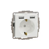 Gniazdka elektryczne - Gniazdo z/u w standardzie schuko z ładowarką USB A+A SEDNA Design & Elements biały - miniaturka - grafika 1