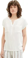 Koszulki i topy damskie - TOM TAILOR T-shirt damski z kieszeniami na piersi, 10315 - Whisper White, XS - miniaturka - grafika 1