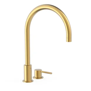 Bateria umywalkowa 2-otworowa Tres Study złoty mat 26110501OM - Baterie umywalkowe - miniaturka - grafika 1