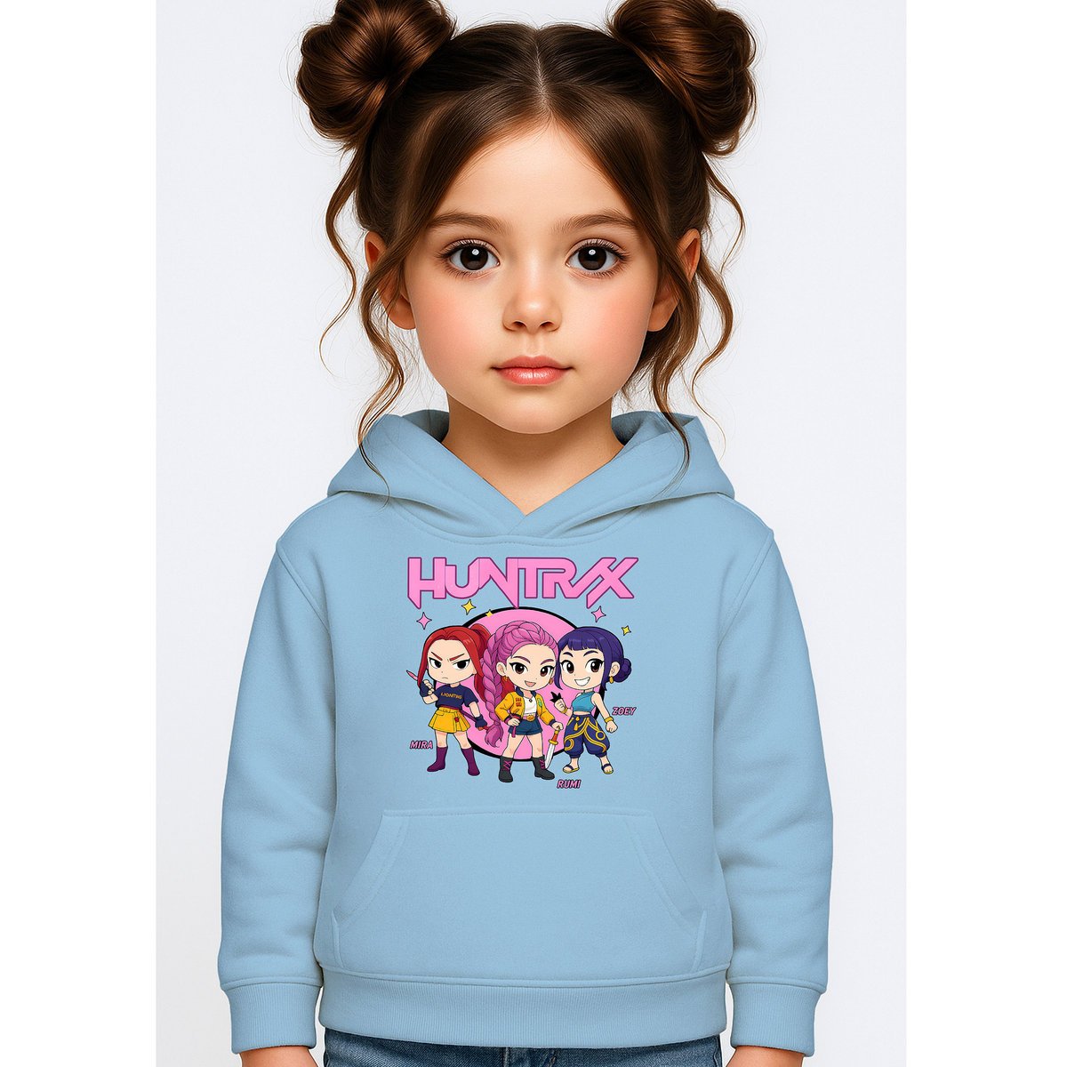 BLUZA DZIECIĘCA KPOP DEMON HUNTERS HUNTRIX 146-152 Z KAPTUREM BAWEŁNIANA
