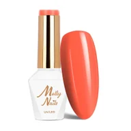 Lakiery hybrydowe - Lakier hybrydowy Molly Nails Power Flower Orange Velvet HEMA/Di-HEMA Free 8g Nr 721 - miniaturka - grafika 1