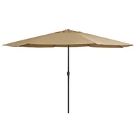 Parasole ogrodowe - vidaXL Parasol ogrodowy na metalowym słupku, 400 cm, kolor taupe vidaXL - miniaturka - grafika 1