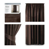 Zasłony - AmeliaHome Zasłona Velvet na taśmie 140X245 1szt. Brąz - miniaturka - grafika 1