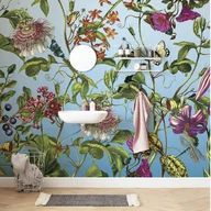 Fototapety - Fototapeta ogród niebieskim,zielonymIróżowym - 368 x 248 cm - SANDERS & SANDERS - miniaturka - grafika 1