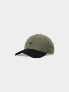 Czapka z daszkiem sztruksowa strapback uniseks 4F 4FWAW24ACABU313-91S Zielony - Czapki i chusty sportowe męskie - miniaturka - grafika 1