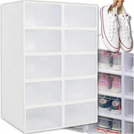 Szafki na buty - 10 x Pudełko Pojemnik Organizer Na Buty Z Klapą Pudełka Do Szafy Zestaw - miniaturka - grafika 1