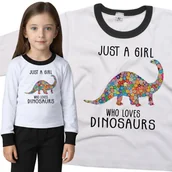 Piżamy dla dziewczynek - Piżama dziecięca Dziewczyna Która Kocha Dinozaury 86/92 - VoloDonum - miniaturka - grafika 1